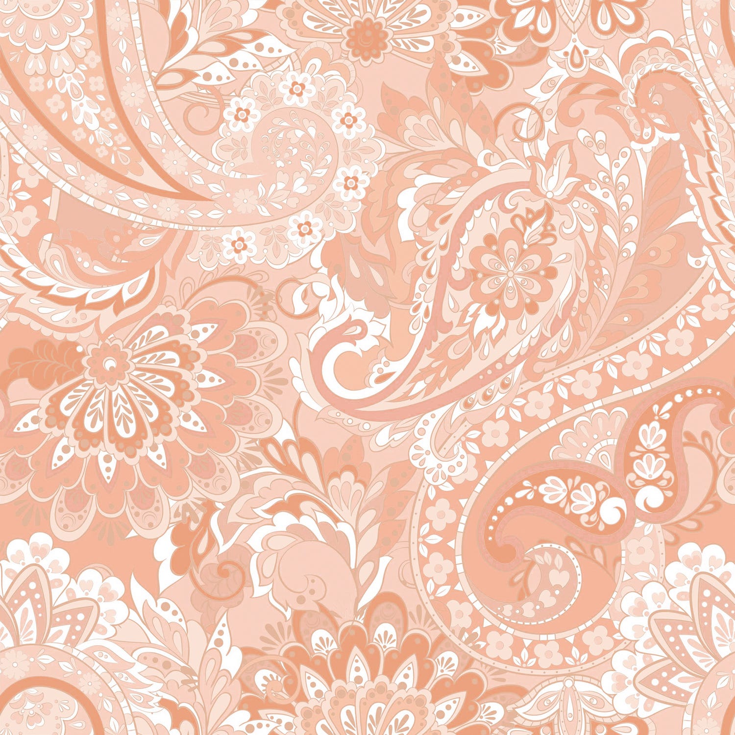 Trapuntino singolo double face paisley arancione
