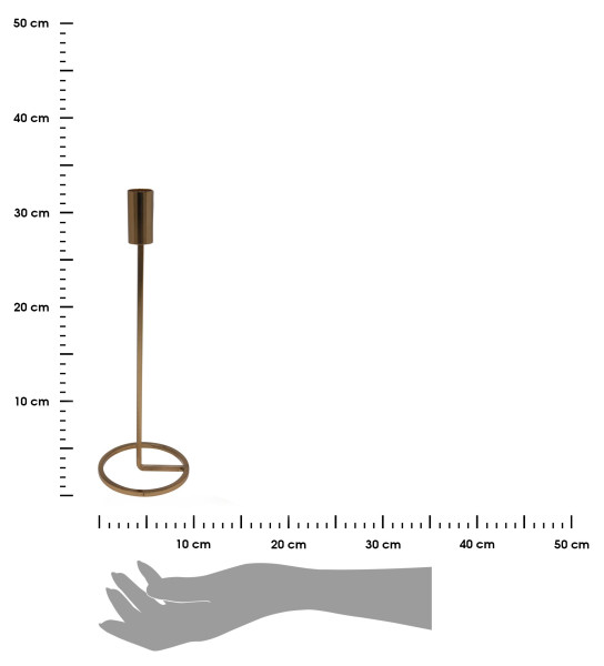 Wysoki świecznik w kolorze złotym 31 cm tradycyjny