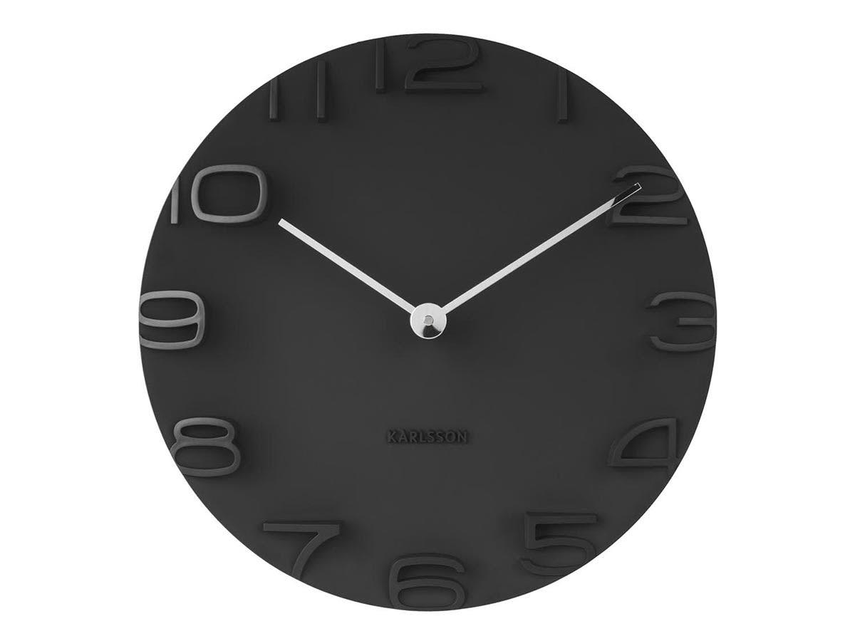 ON THE EDGE - Horloge murale en plastique noir D42