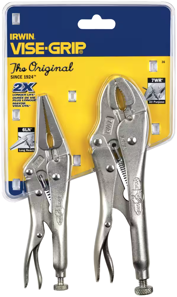 IRWIN 36 The Original Vise-Grip Locking Pliers Set 7WR & 6LN  , High Grade Heat-Treated Alloy Steel, 2-pk