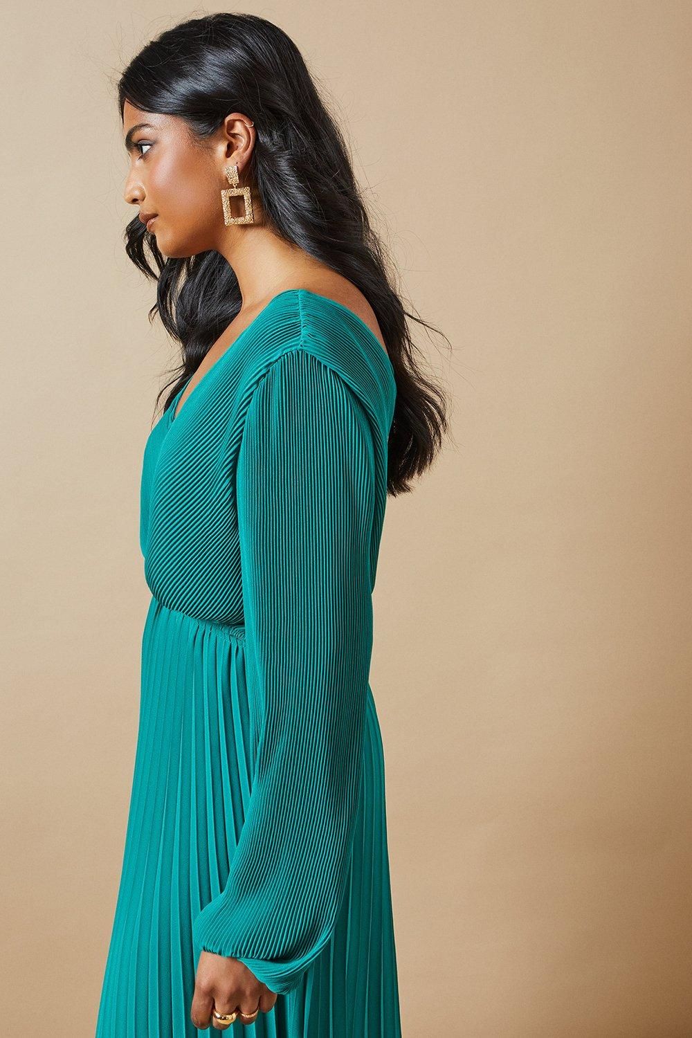 Oasis Occasion Pleated Cut Out Midi Dress
