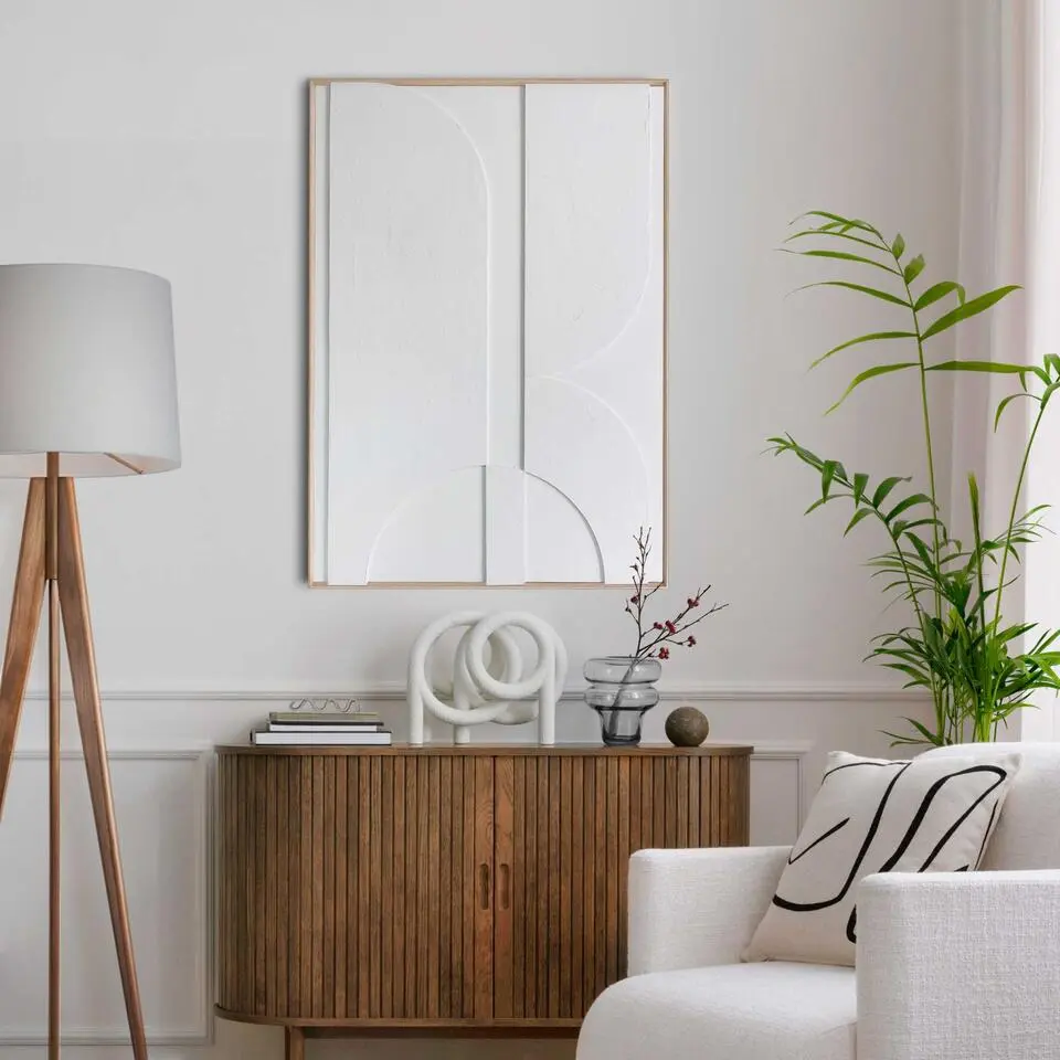 Schilderij 3D Art Mars - 100 x 70 - Wit