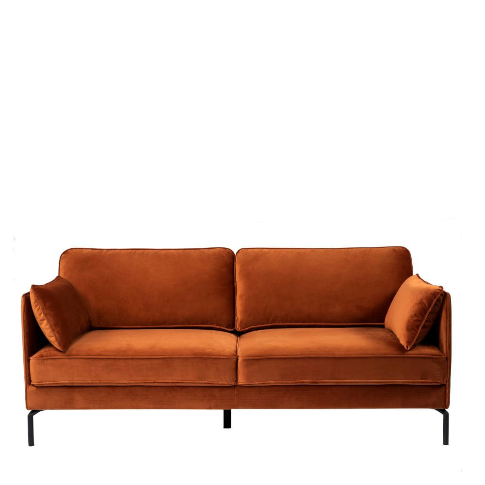SOMERDALE - Canapé 3 places en velours rouille