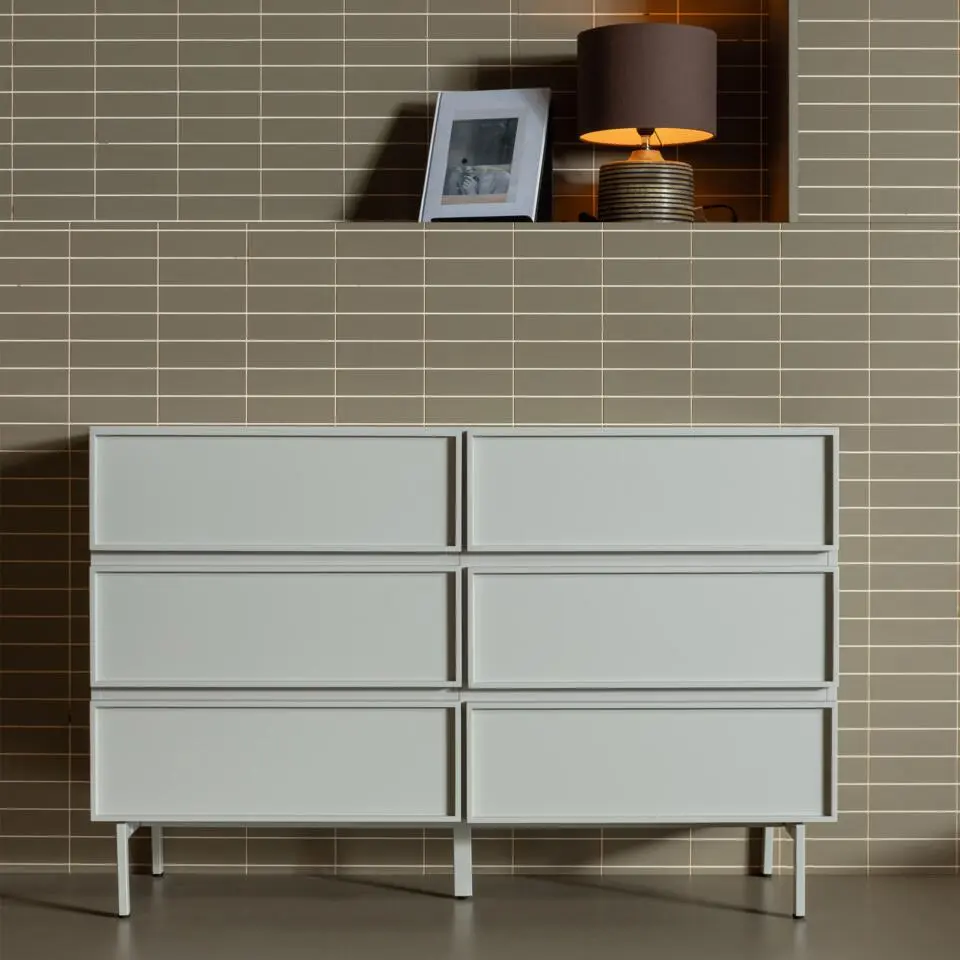 WOOOD Tours Ladekast 6 Lades - Melamine/ MDF - Zand - 80x120x42