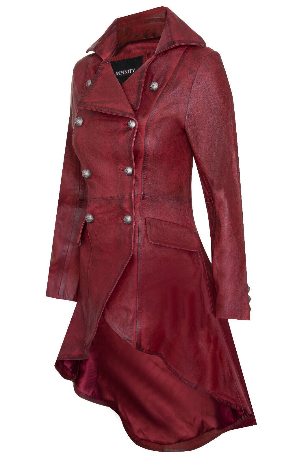 Infinity Leather Goth Leather Edwardian Flare Coat-Rushmoor