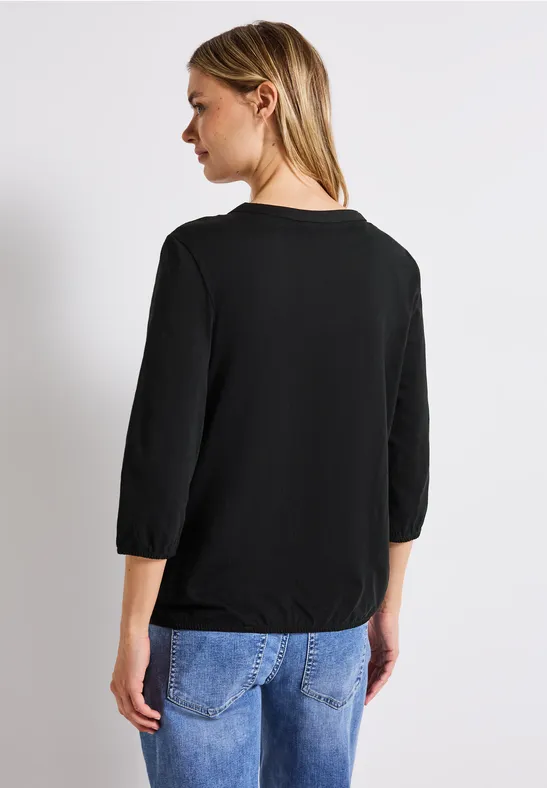 Split Neck Jersey-Shirt