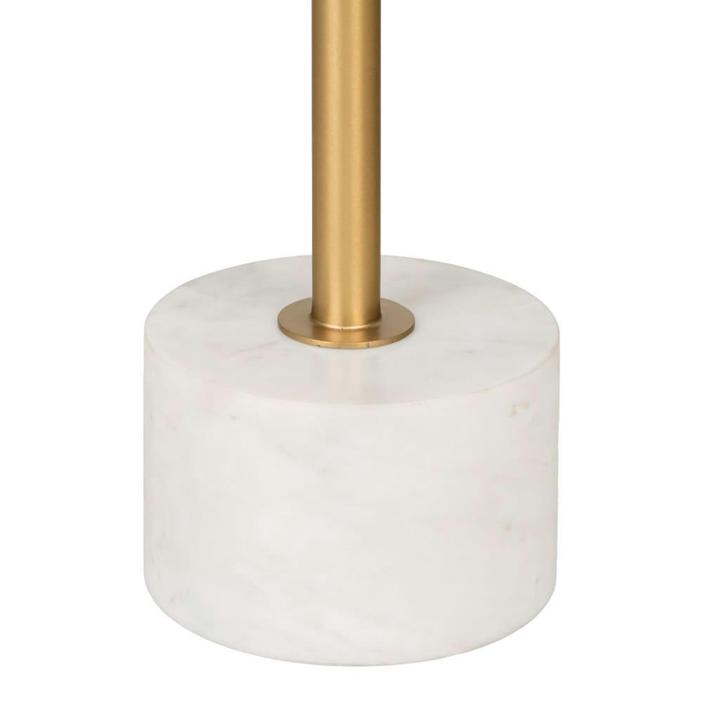 LECCO - Table d'appoint en effet laiton et marbre D41cm laiton