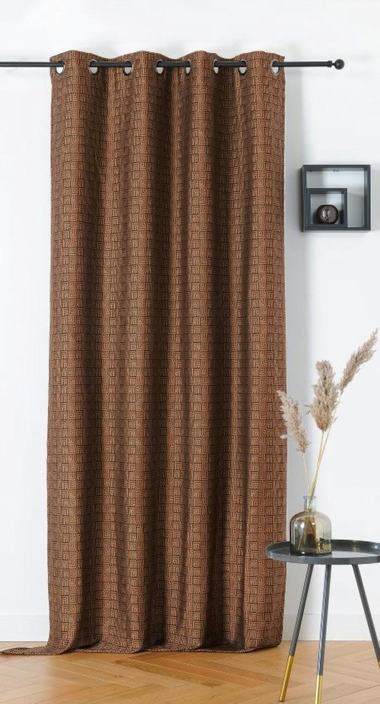 HERACLÈS - Rideau d'ameublement terre cuite 140x240cm