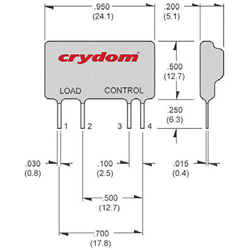 Crydom ASO242 Relais à semi-conducteurs 2 A, sortie SCR séparée, compact