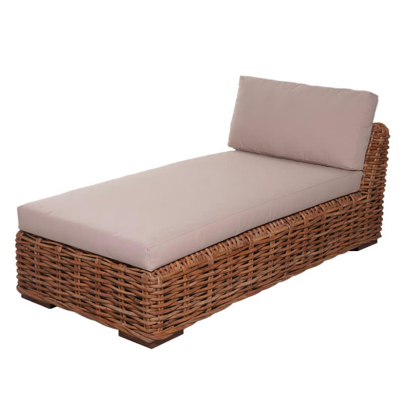 CAYENNE - Méridienne 2 places en rotin tressé marron