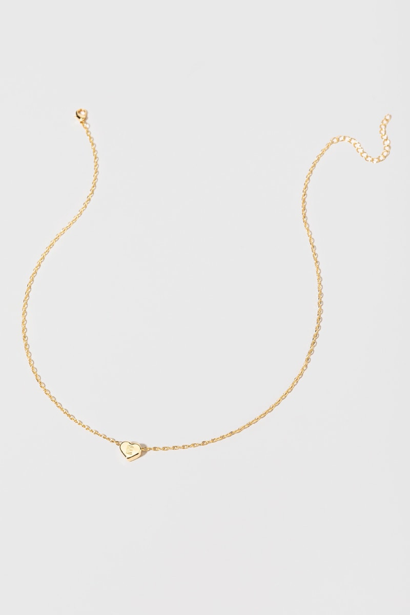 Initial Heart Pendant Necklace