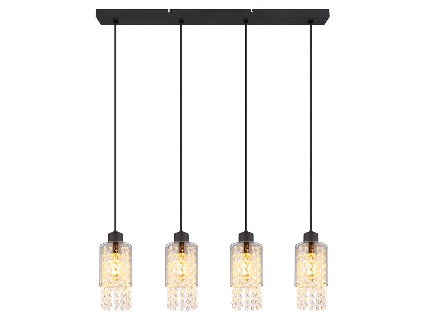 Lampa wisząca Backey 4-punktowa metalowo-szklana czarna