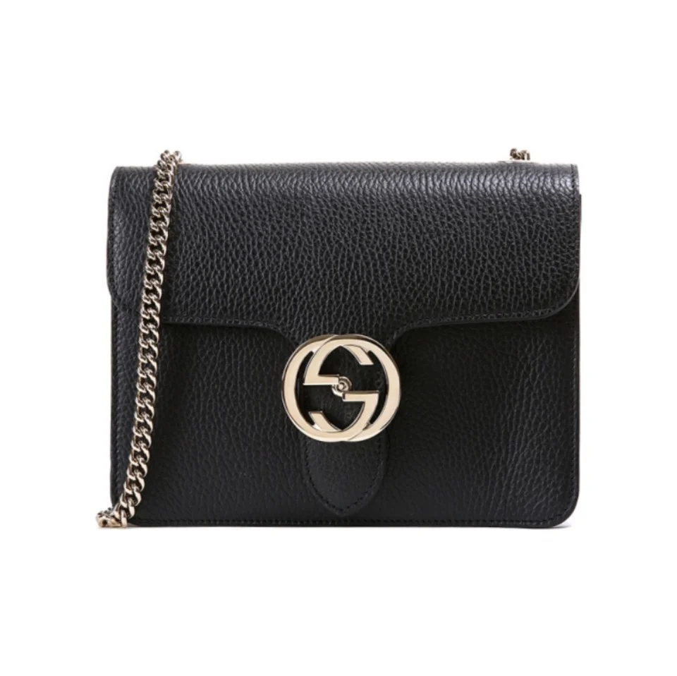 Gucci Litchi Pattern Crossbody Bag