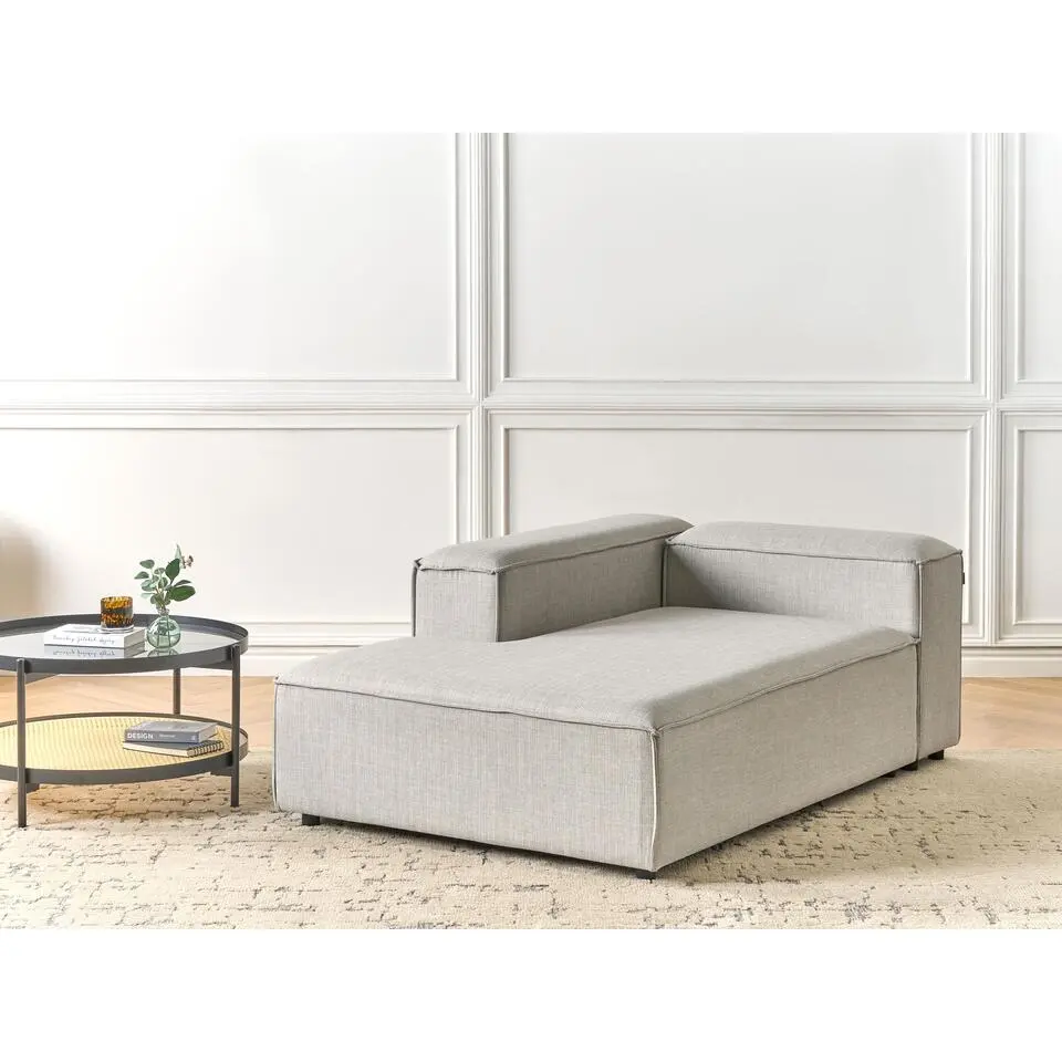 ARDAL - Chaise longue - Lichtgrijs - Rechtszijdig - Polyester