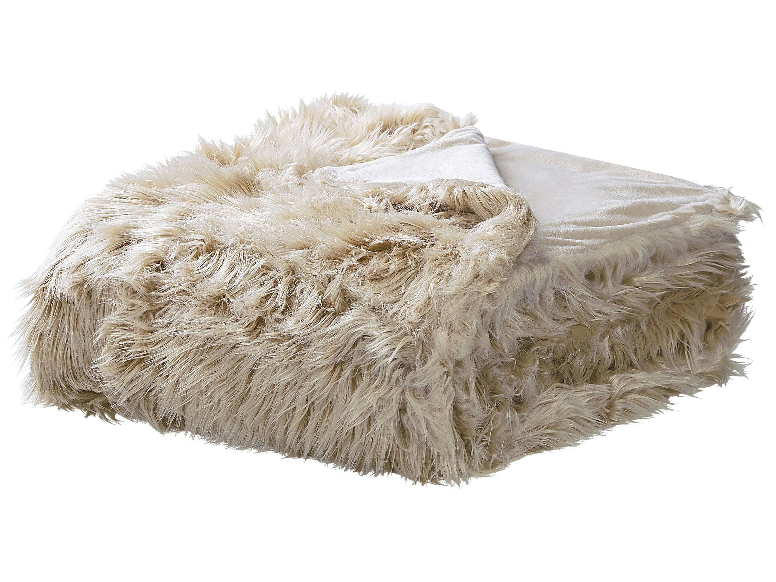 DELICE - Plaid en acrylique marron 220x200cm