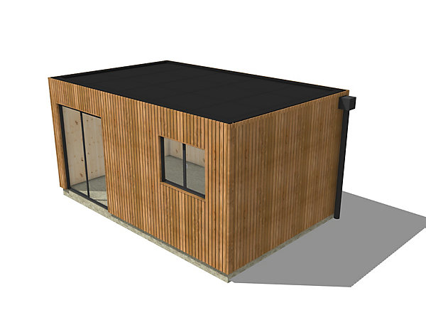 Annexe de jardin sans permis en bois 5,5 x 3,5 x 2,7 m