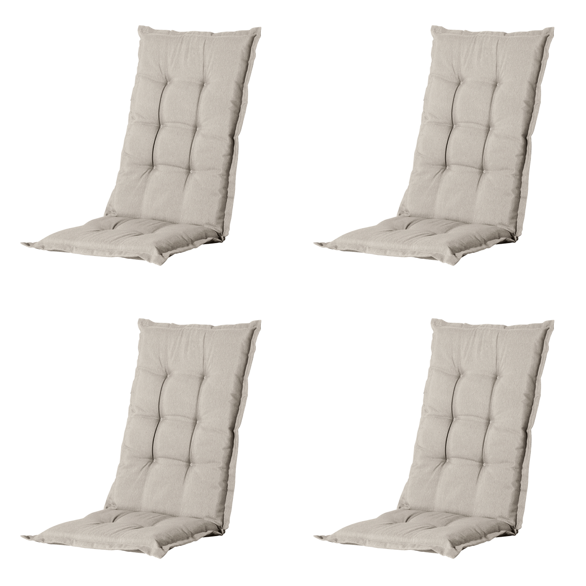 Madison tuinstoelkussen hoge rug Panama - beige - 123x50x5cm - set van 4