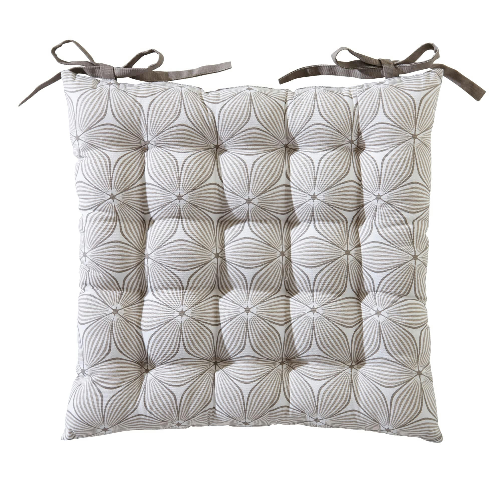 GIENS - Galette de chaise beige 40x40 en coton