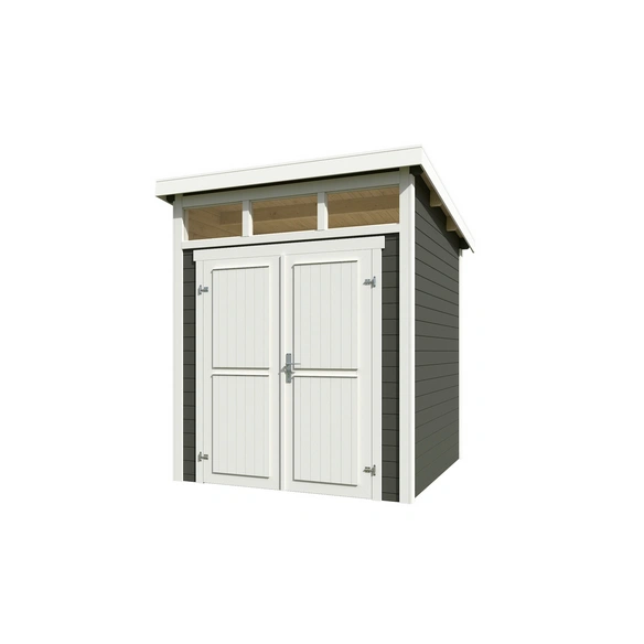 Gartenhaus »Kibo«, BxHxT: 220 x 245,1 x 223,5 cm, (Außenmaß inkl. Dachüberstand), grüngrau