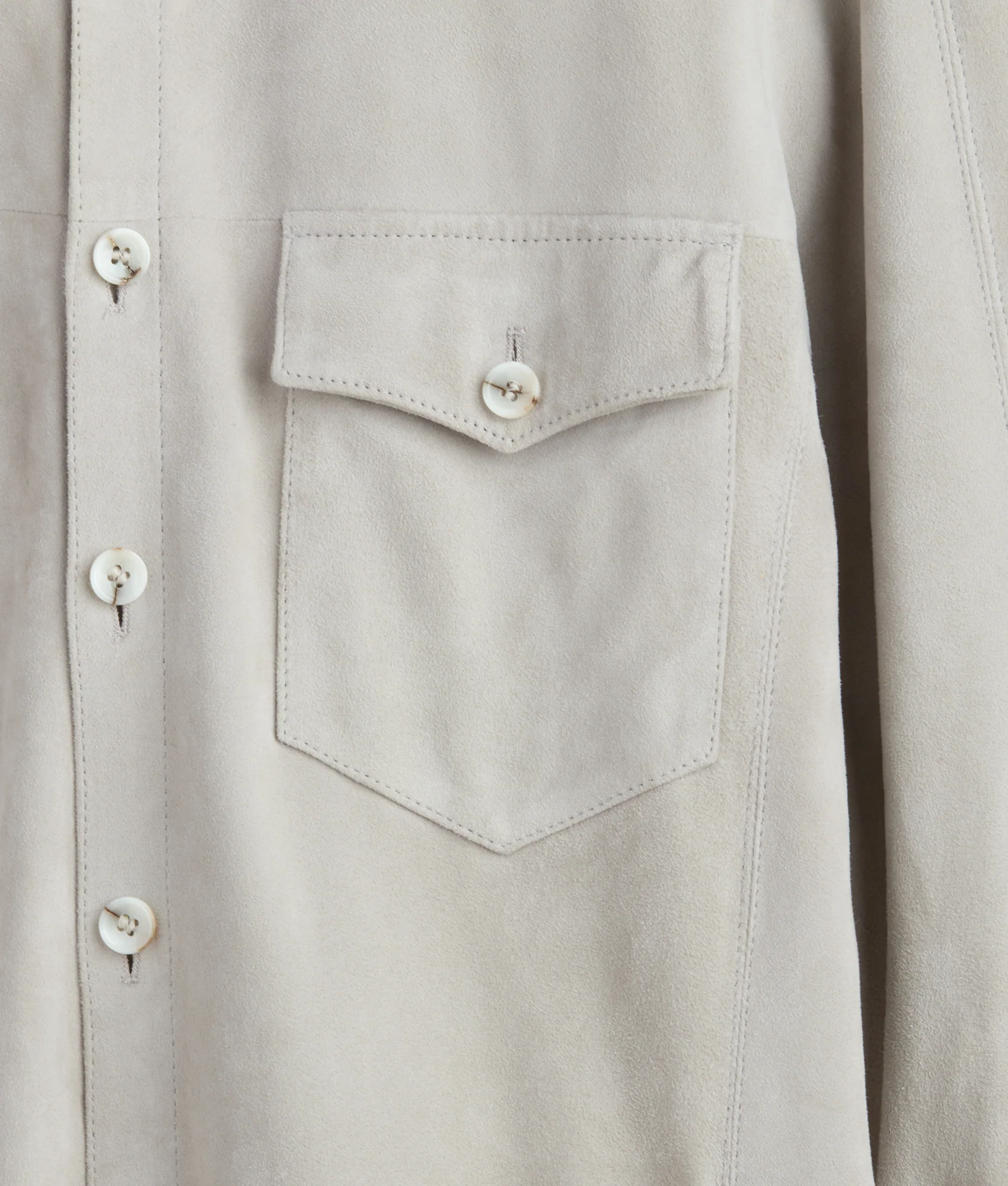 Suede Overshirt - Grey