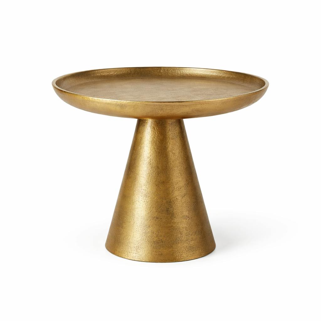 Bout de canapé doré en aluminium 60 cm KANO