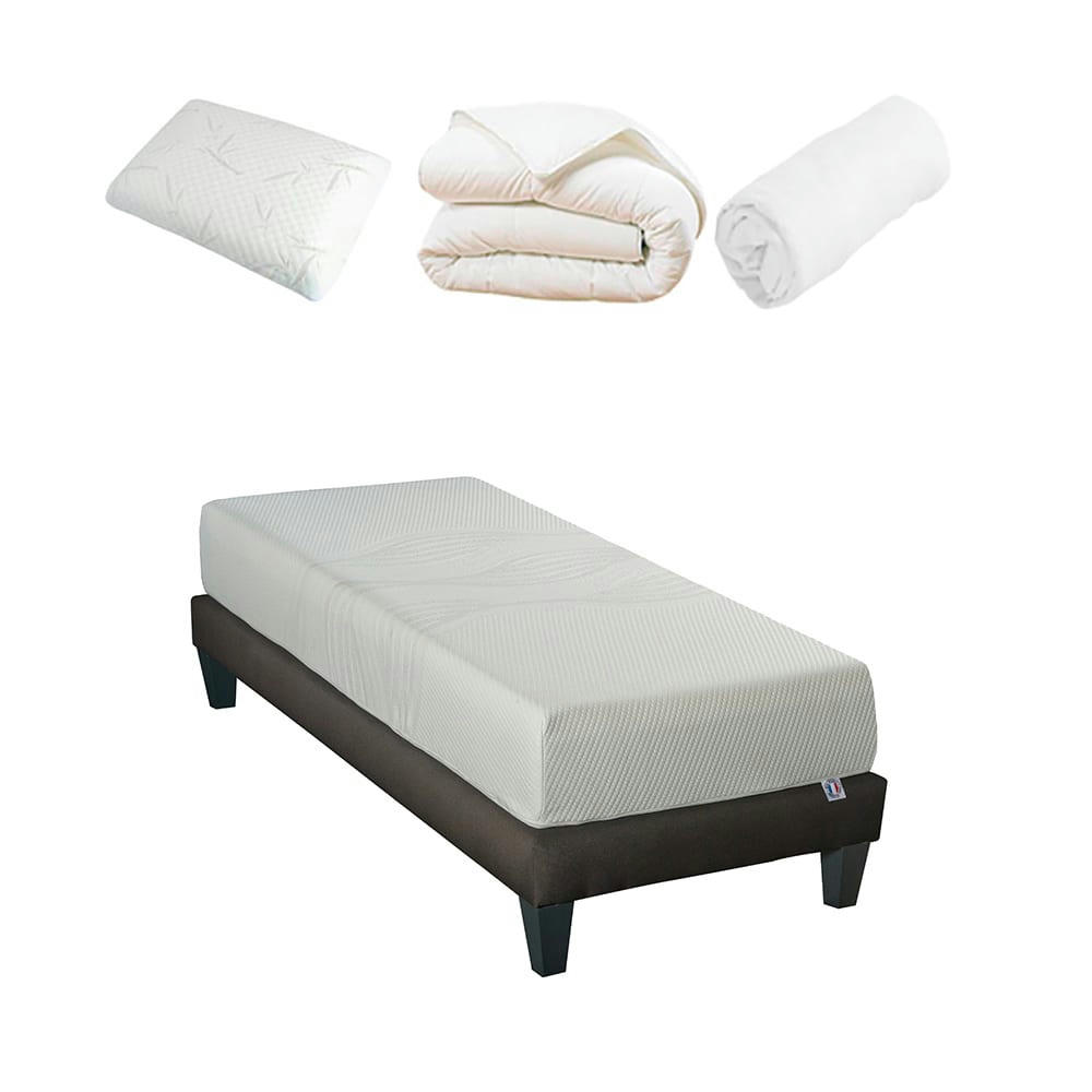 SENSITIVE - Ensemble  90x190  Matelas + Sommier + Accessoires