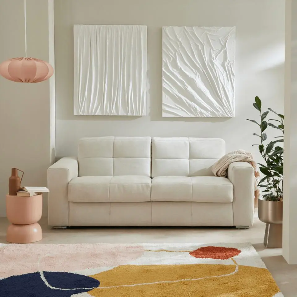 Calicosy - CAMERON Slaapbank - Beige - 102x207x84 cm
