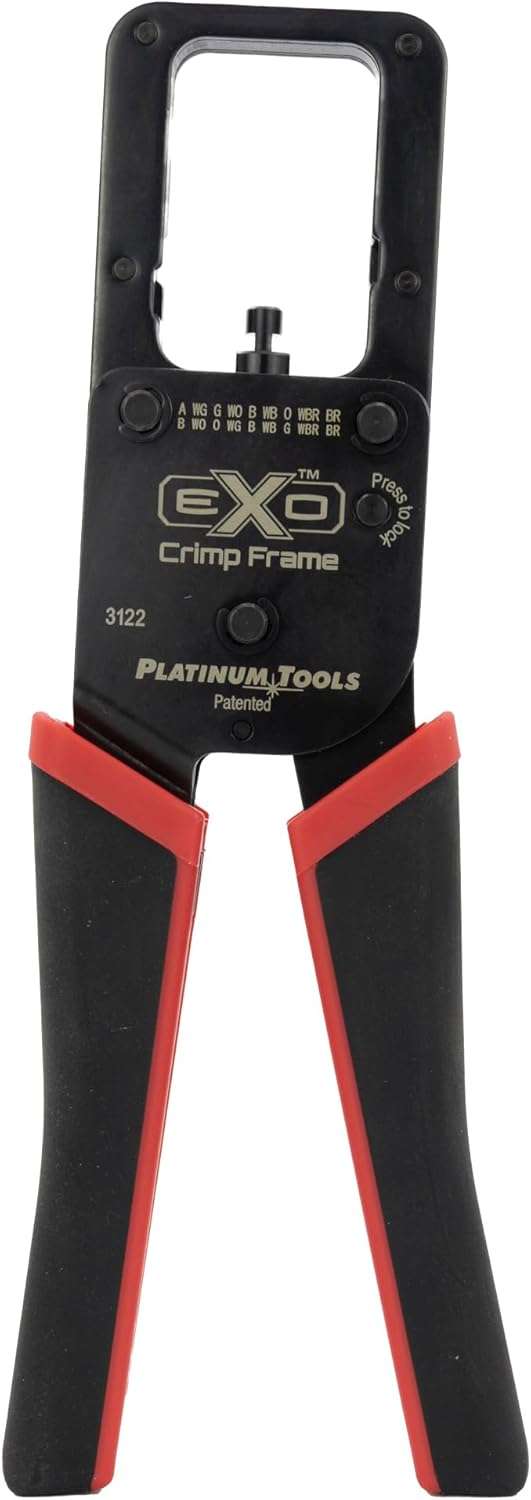 Platinum Tools 100061C EXO Crimp Frame with EXO-EX Die Set for ezEX-RJ45 Connectors