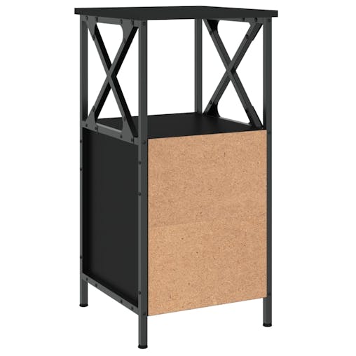NNEVL Bedside Cabinets 2 pcs Black 34x35.5x70 cm Engineered Wood