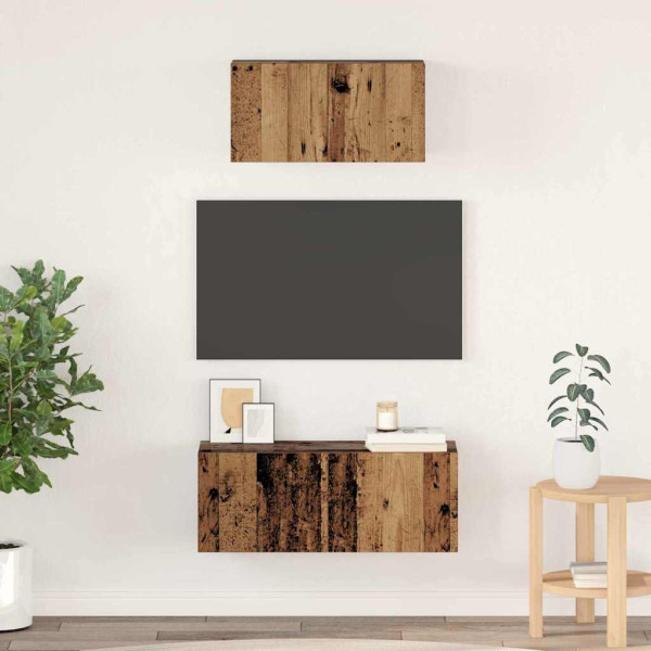 Zestaw Szafek RTV Szafka pod Telewizor Meblościanka Brąz 80 x 30 x 30 cm