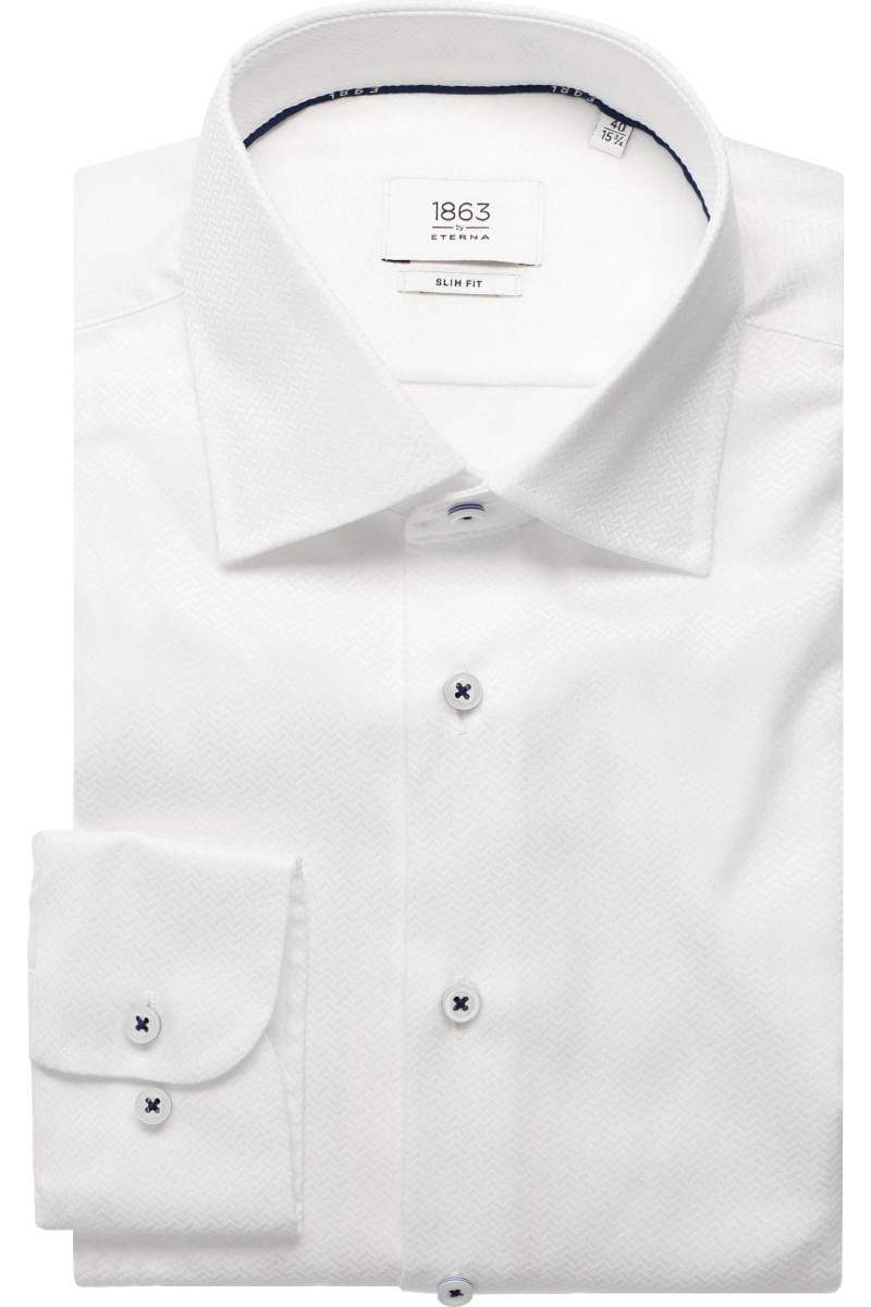 ETERNA 1863 Slim Fit Hemd weiss, Strukturiert