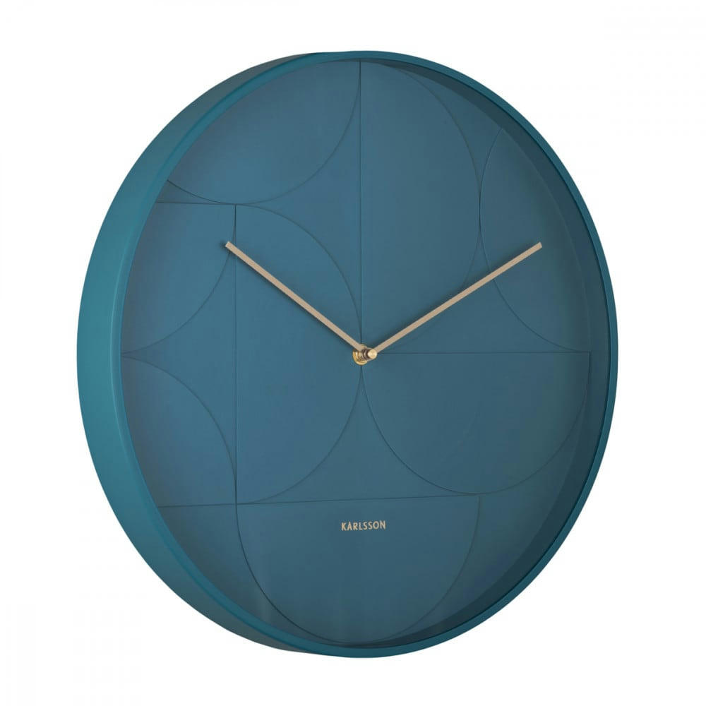 ECHELON CIRCULAR - Horloge murale d40cm métal bleu