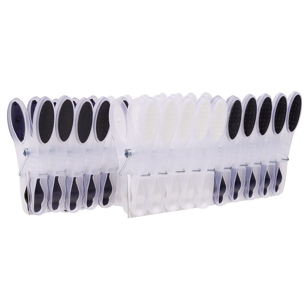 Pince à linge gris blanc x20