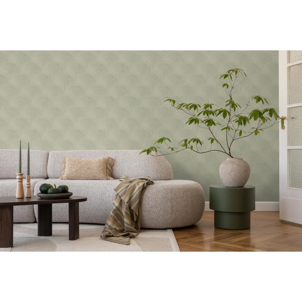 ESTAhome behang 3D-motief groen - 50 x 900 cm
