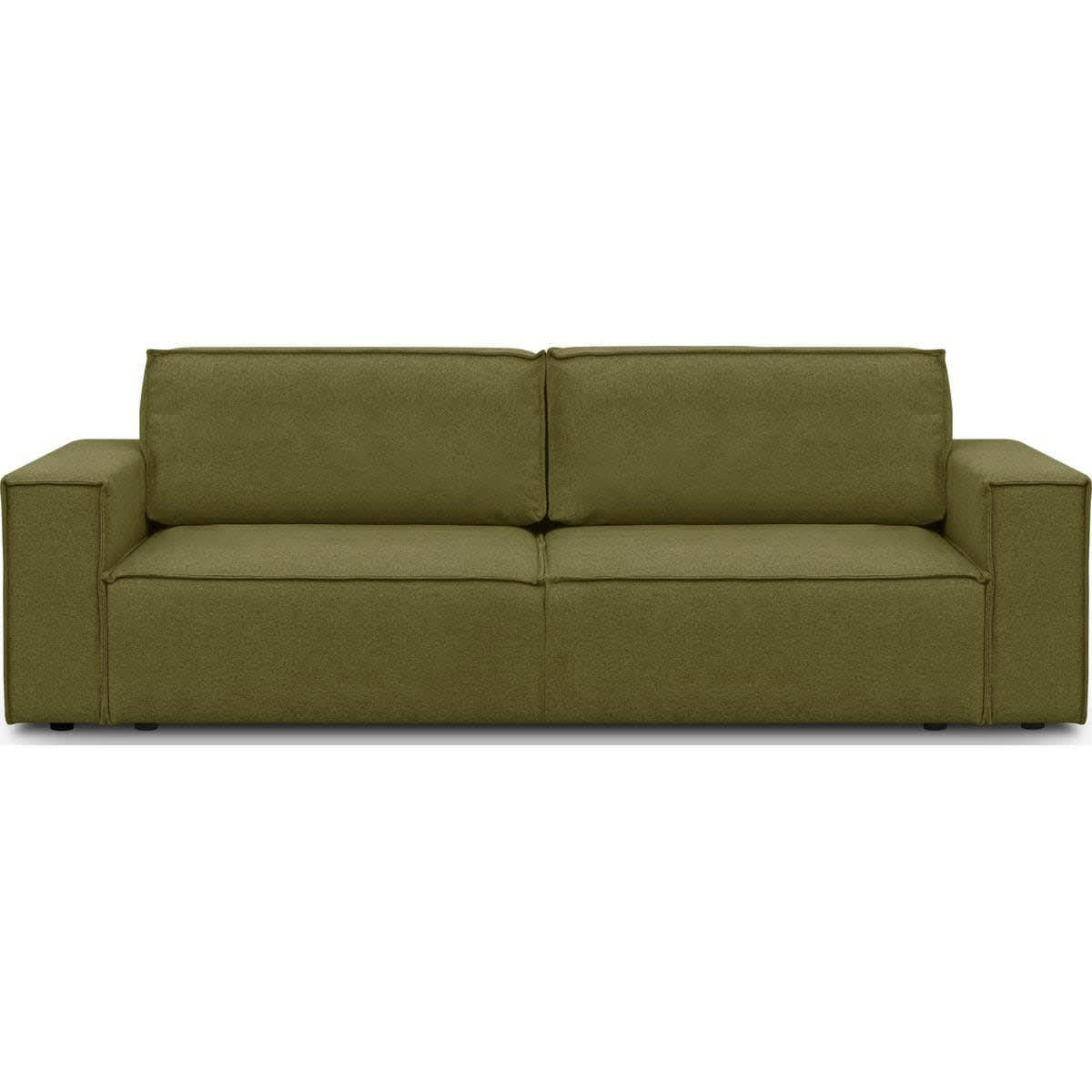 HARPER NEW - Canapé 3 places convertible + coffre en tissu vert olive