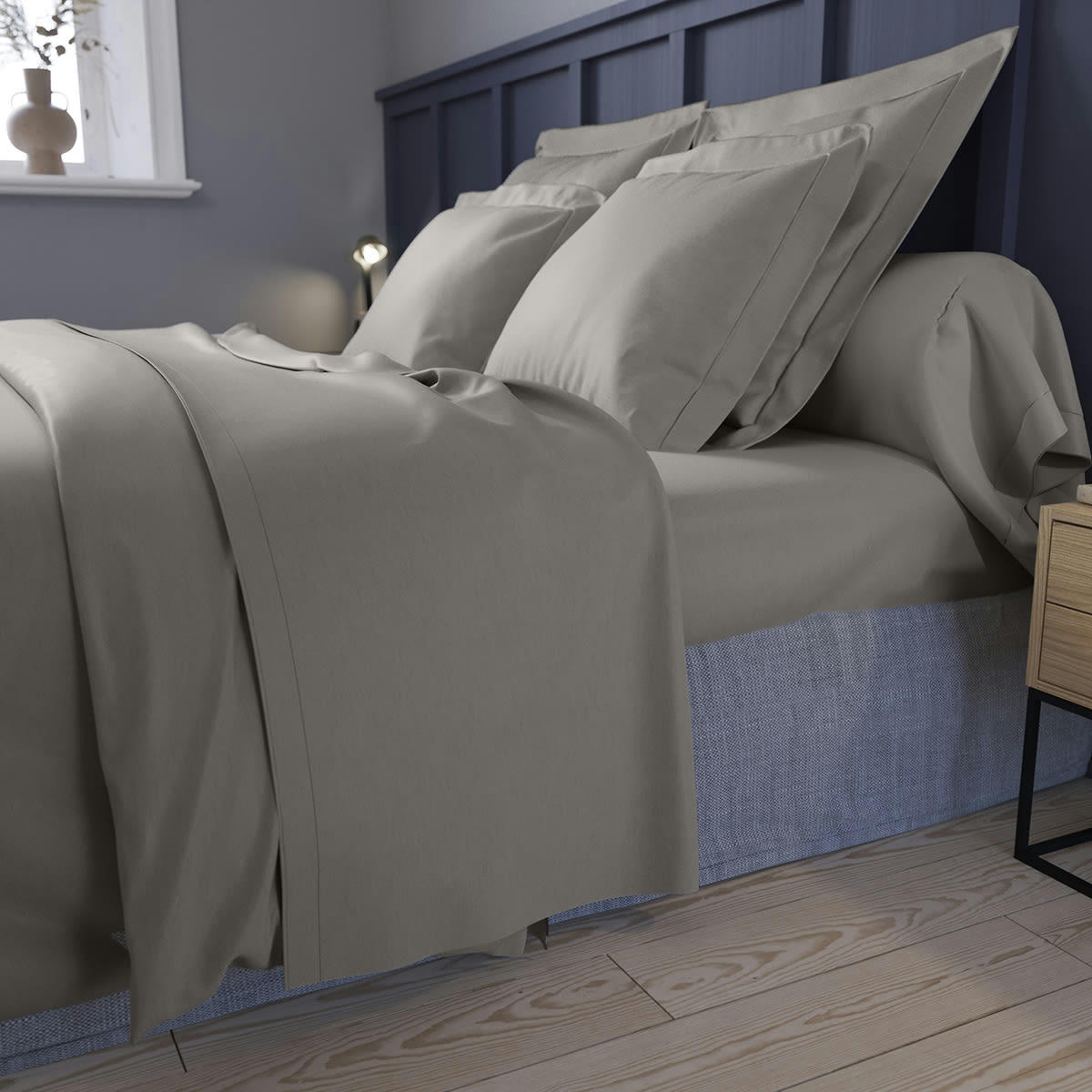 PARTITION - Drap housse   Satin de coton Coloris Gris 90x190 cm - DODO