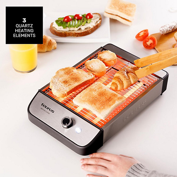 Grille-pain Plat 1000W 4 Tranches Inox