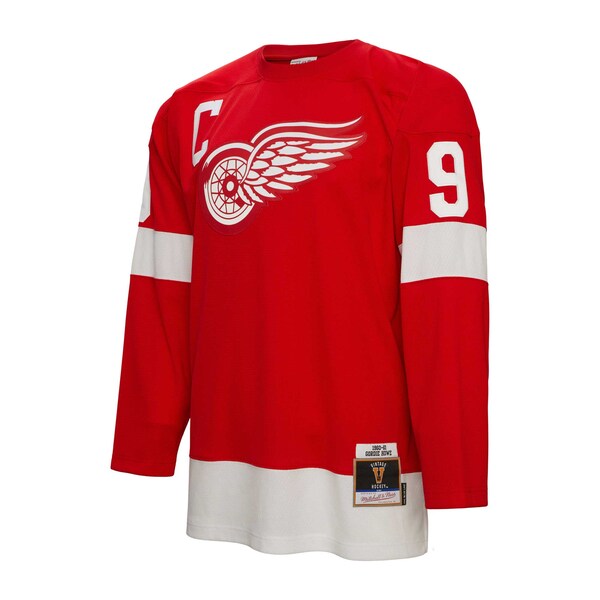Gordie Howe Detroit Red Wings Captain Patch 1960/61 Blue Line Player Jersey - Red