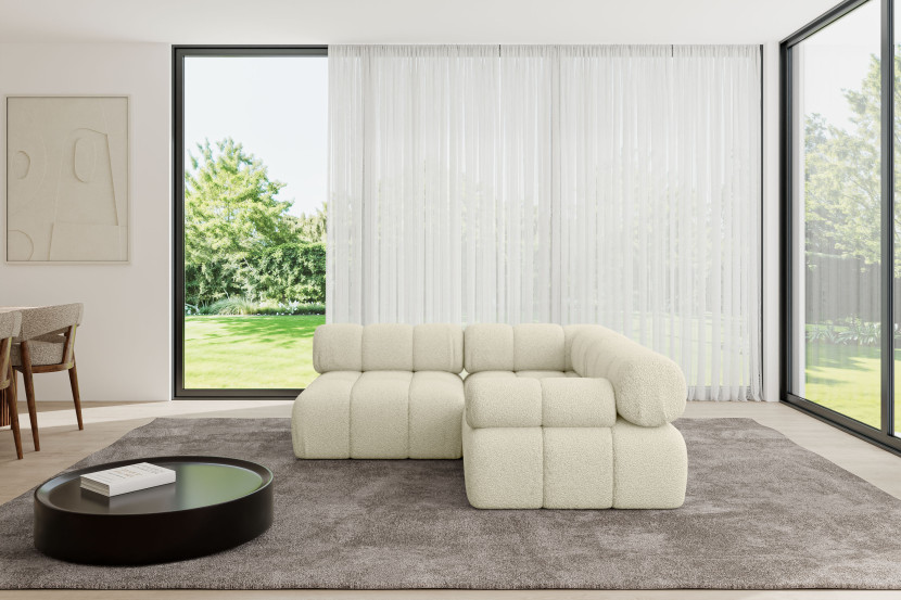 Narożnik prawostronny modułowy MENDE-L1 190x190x70 cm Beżowy