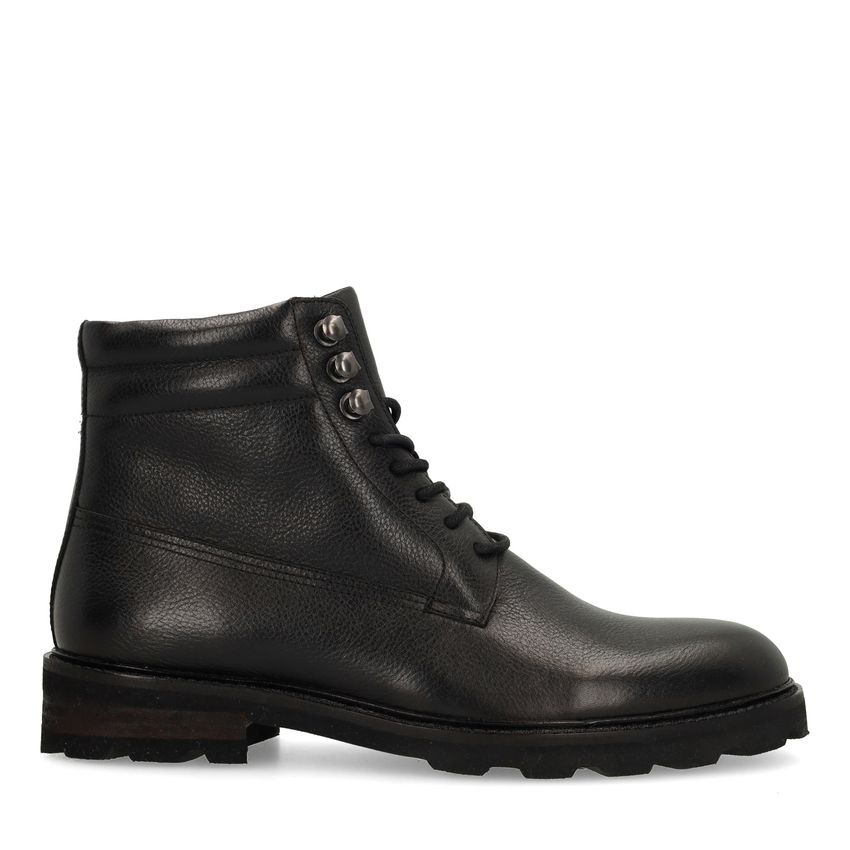 Manfield Zwarte leren veterboots