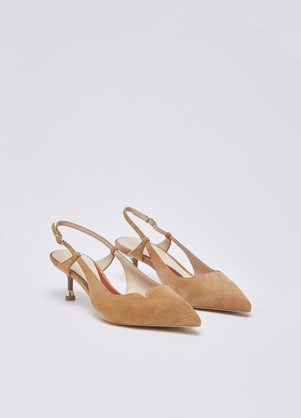 Slingback in camoscio