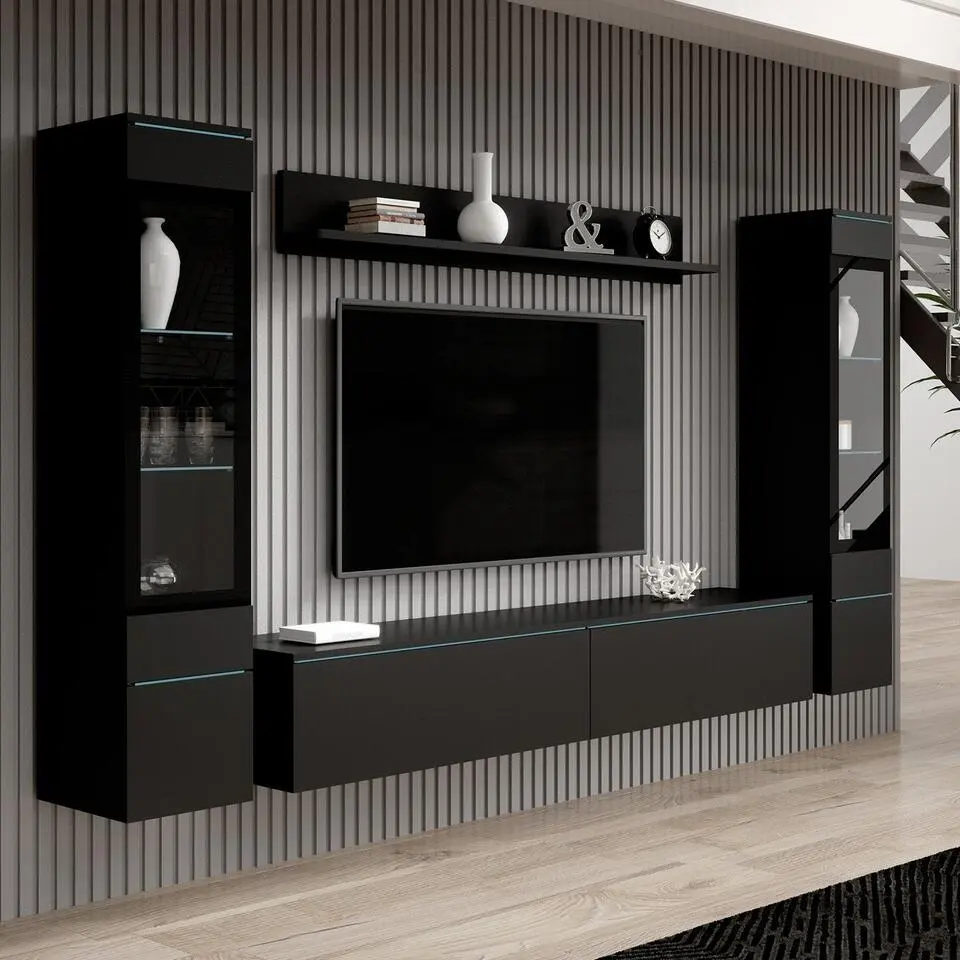 Meubella - Wandmeubel Variety - Mat zwart