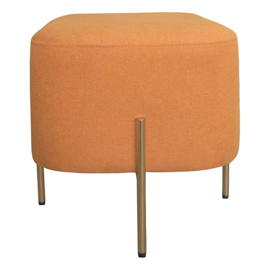 KATE - Pouf carré en tissu orange