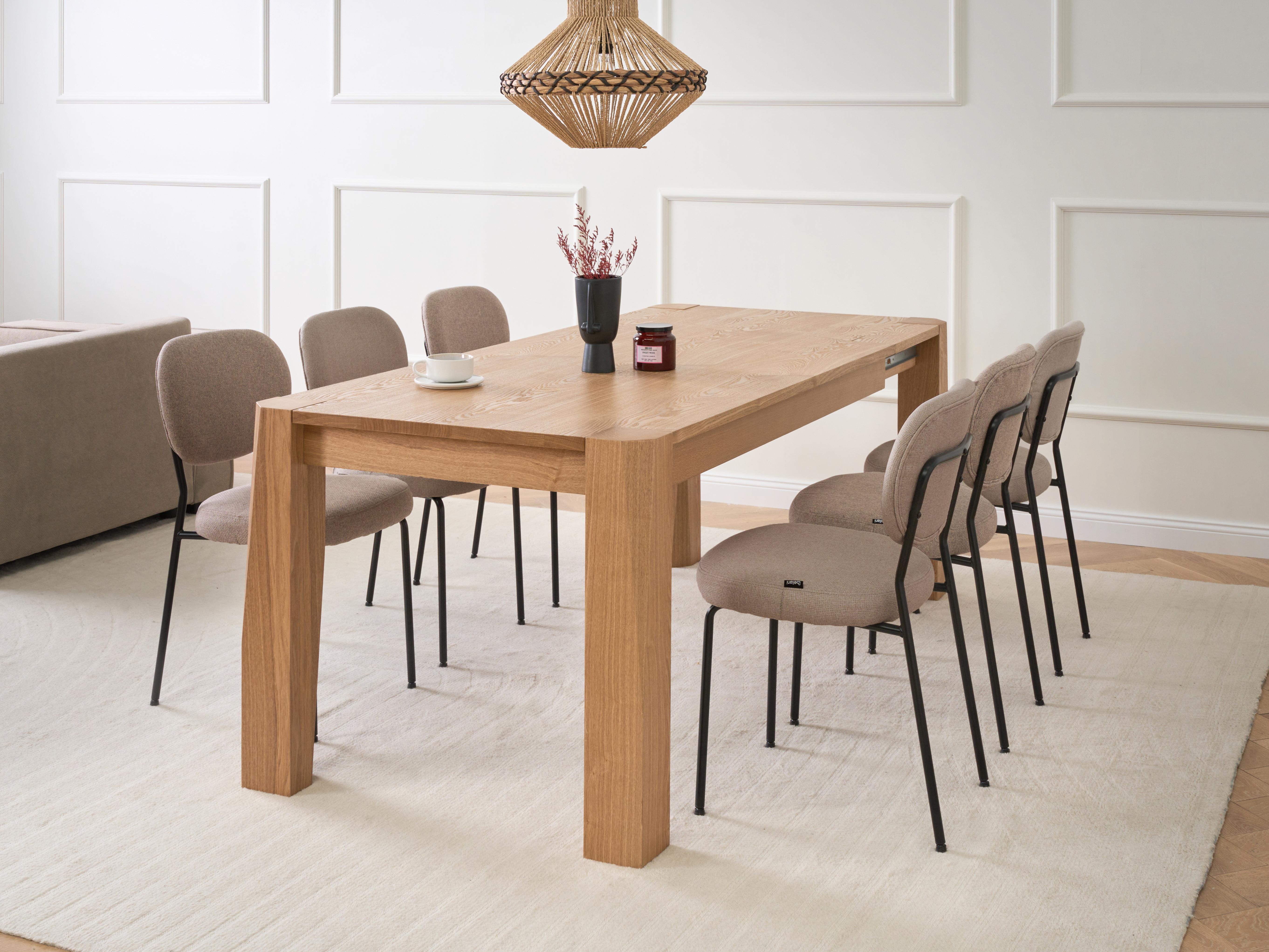 Extending Dining Table MISSION Light Ash Wood 160/200 cm 90 cm