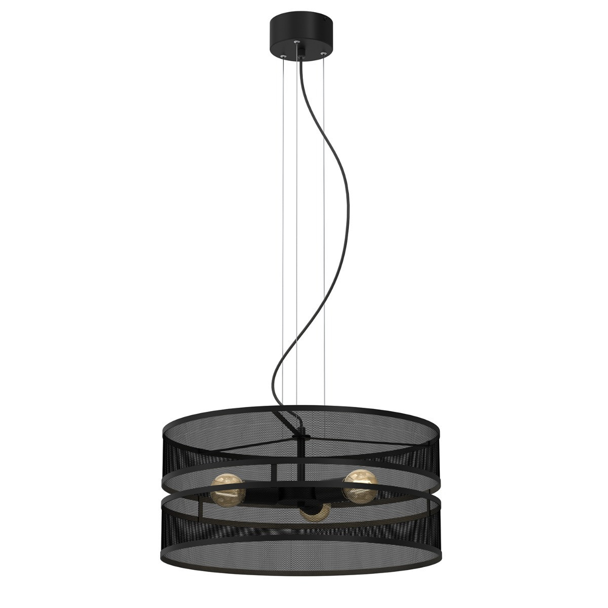 Lampa wisząca czarny matowy Glum 3xE27x15W wym: 120x55x55 cm Luminex