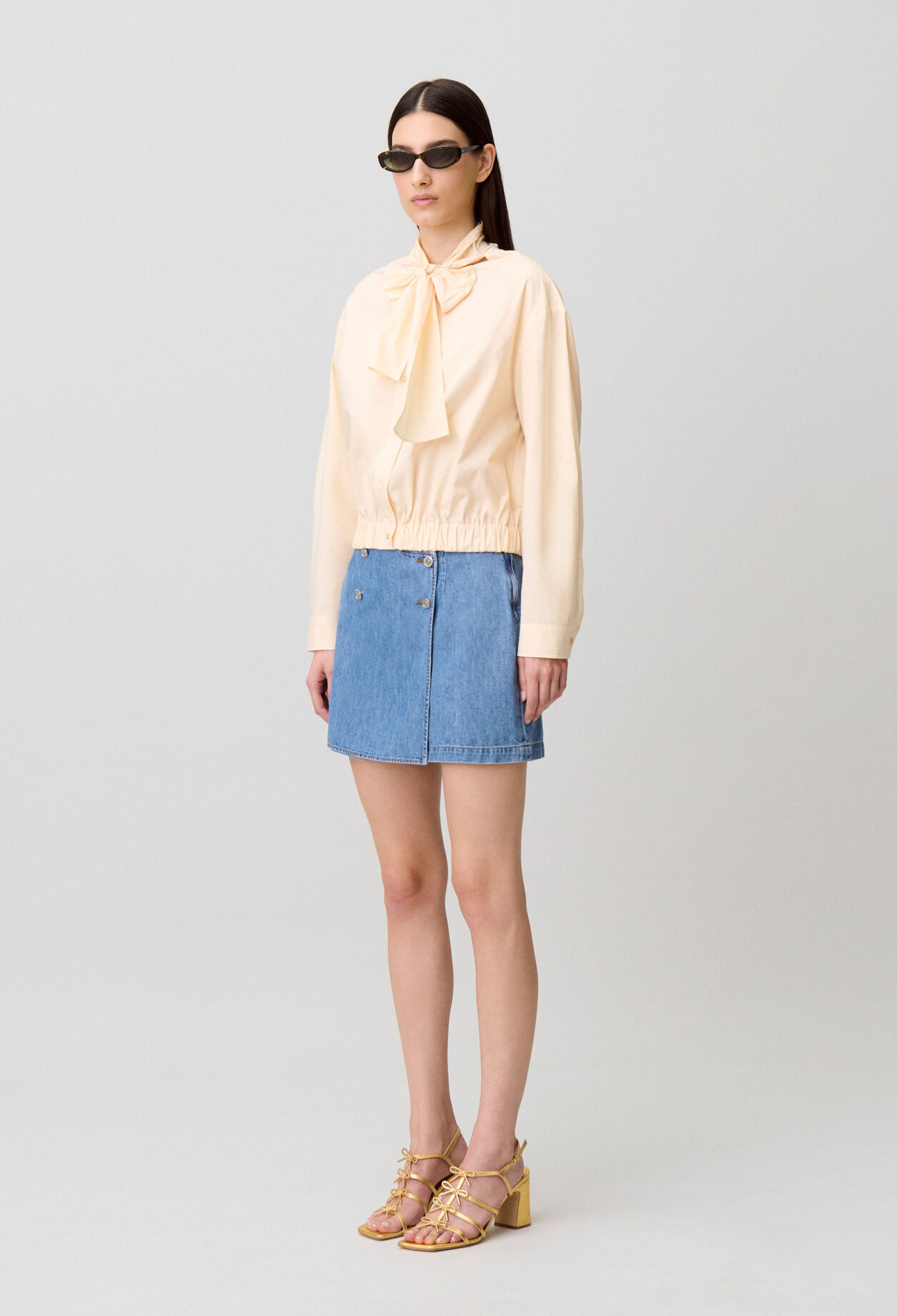 Chemise popeline col lavallière