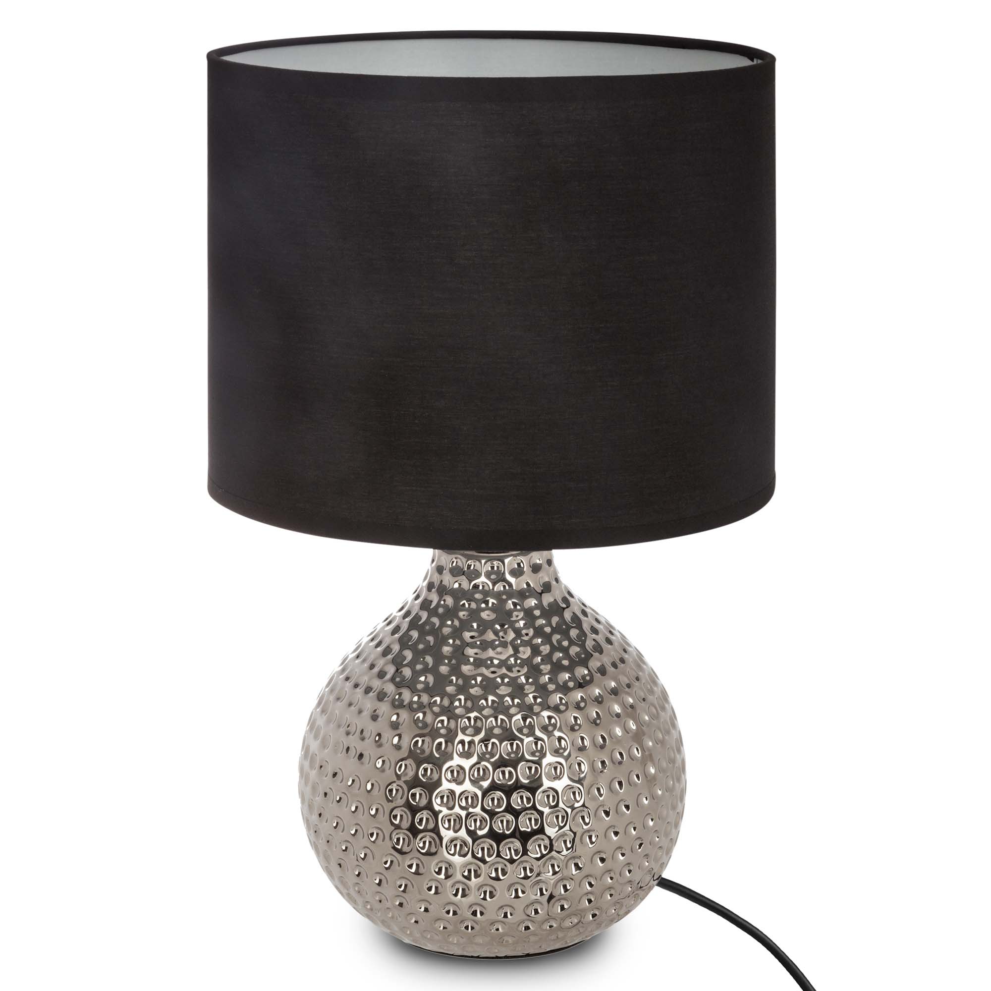 Candeeiro de mesa preto GOTA martelado em cerâmica