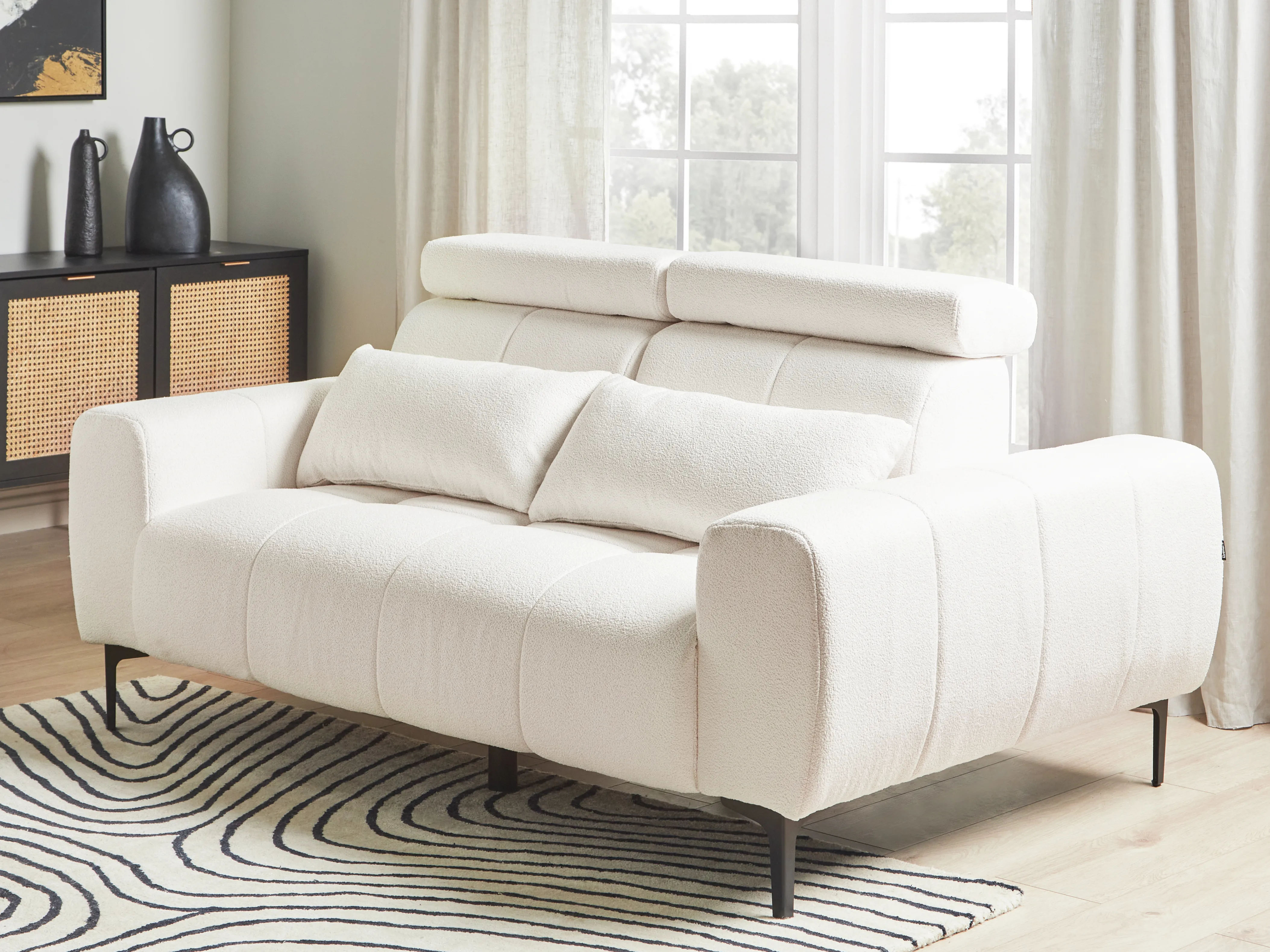 Sofa 2 Seater VEGAMO Boucle White