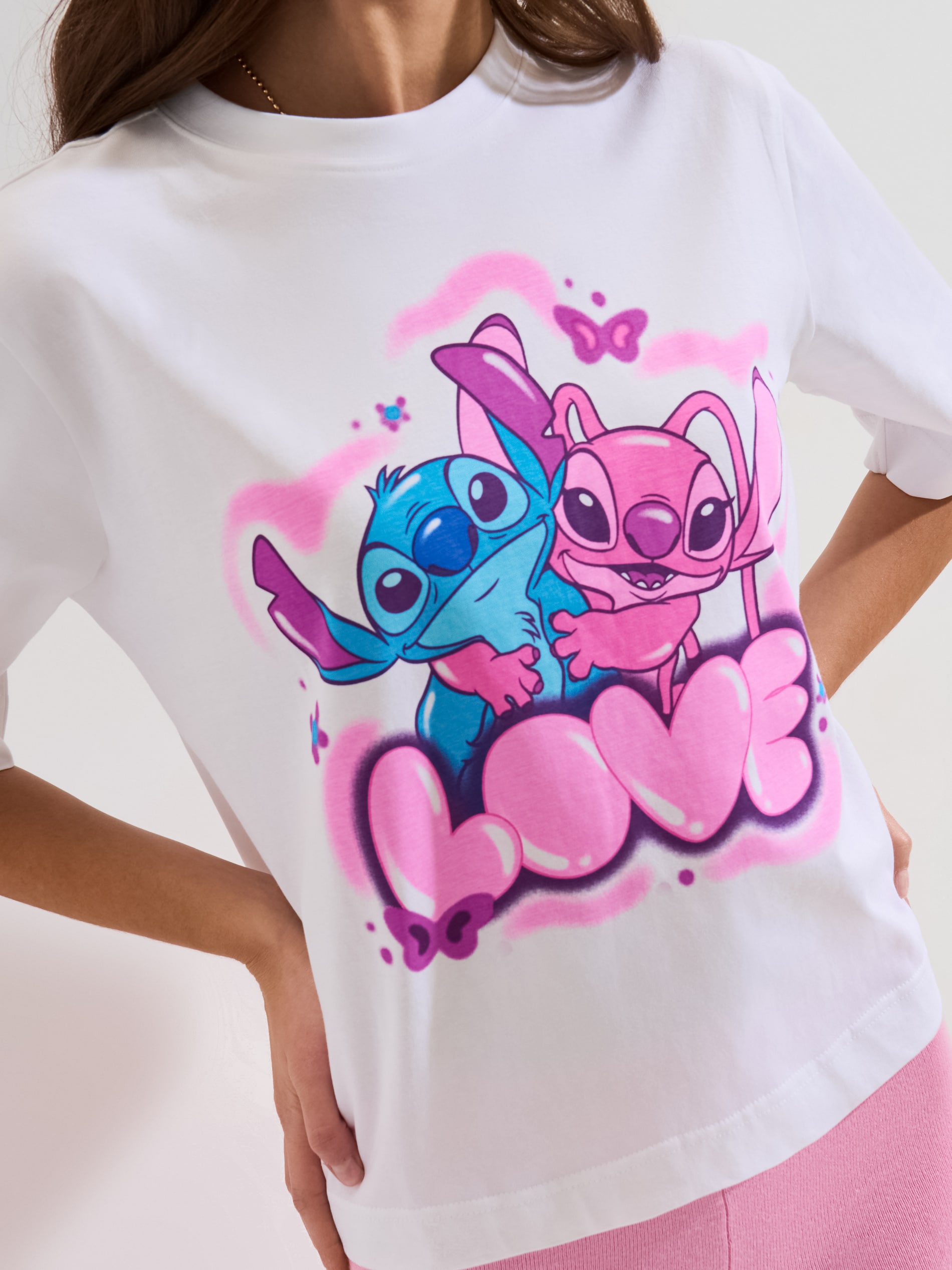 Bawełniana koszulka z krótkim rękawem Lilo & Stitch