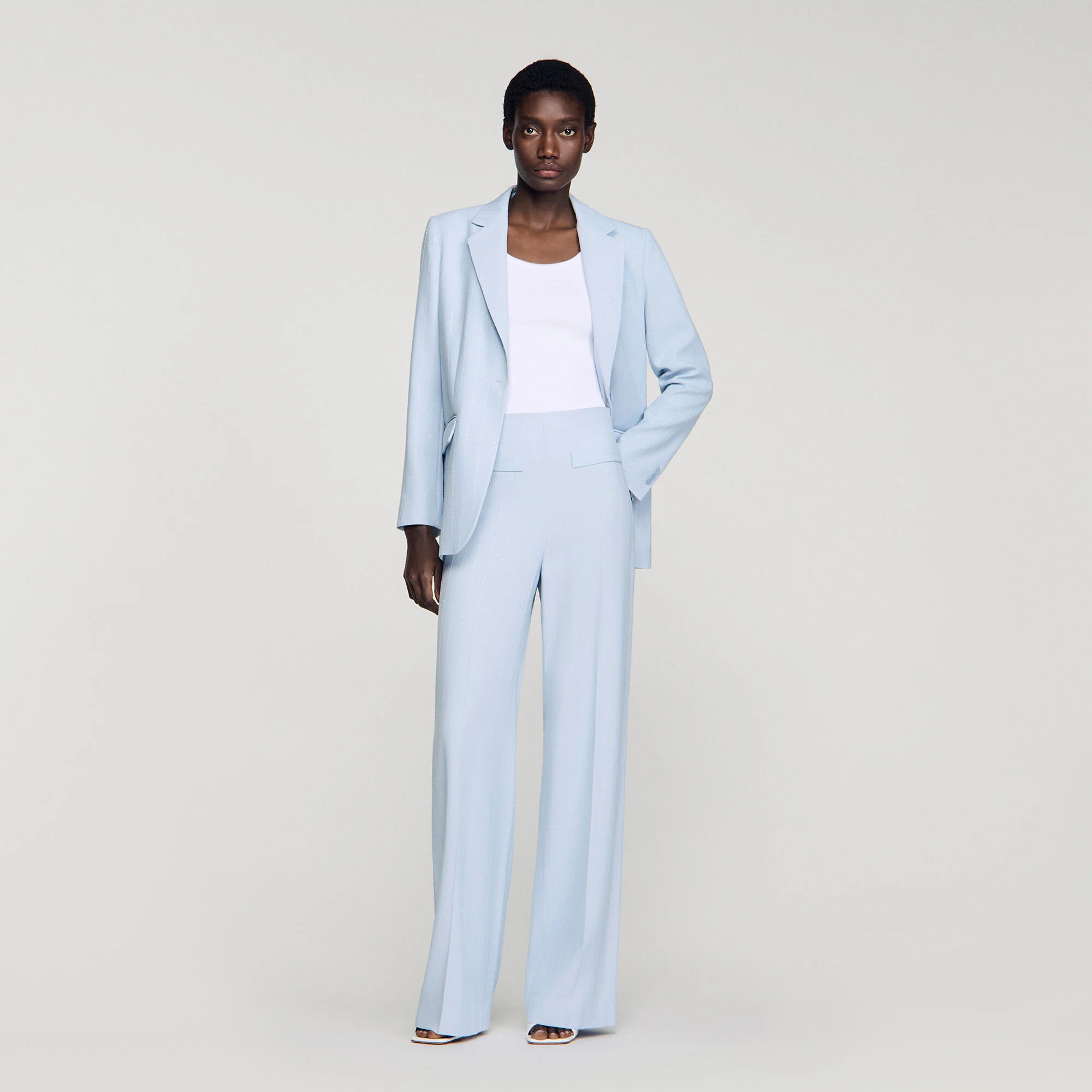 Pantalon de costume rayures strassé